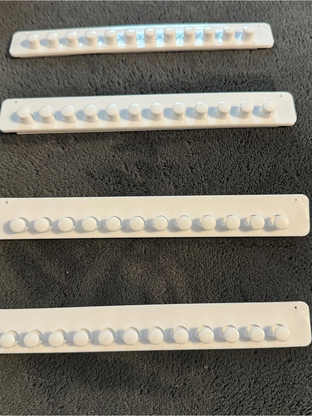 4 White Self Adhesive Necklace Organizer Holders 12 Peg Jewelry Hanger Wall moun